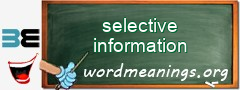 WordMeaning blackboard for selective information